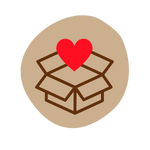 Otwarte pudełko z wyskakującym sercem na beżowym tle.