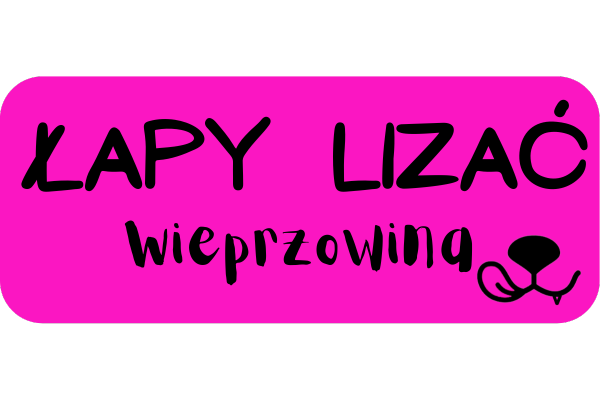 Przycisk w kolorze magenta do planu dietetycznego Łapy Lizać z wieprzowiną