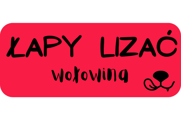 Czerwony przycisk do planu dietetycznego Łapy Lizać z wołowiną