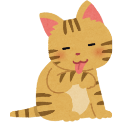 Ilustracja pomarańczowy kot liżący łapkę