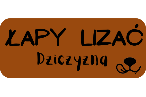 Brązowy przycisk do planu dietetycznego Łapy Lizać z dziczyzną