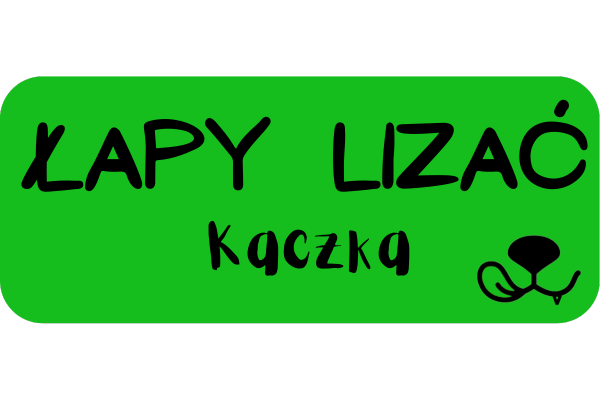 Zielony przycisk do planu dietetycznego Łapy Lizać z kaczką
