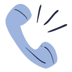 Ilustracja niebieska słuchawka telefoniczna